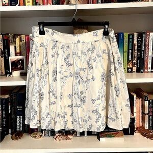 Old Navy Floral A-Line Skirt Black and Cream Medium Fully Lined Worn Once EUC